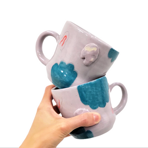Purple puff mug